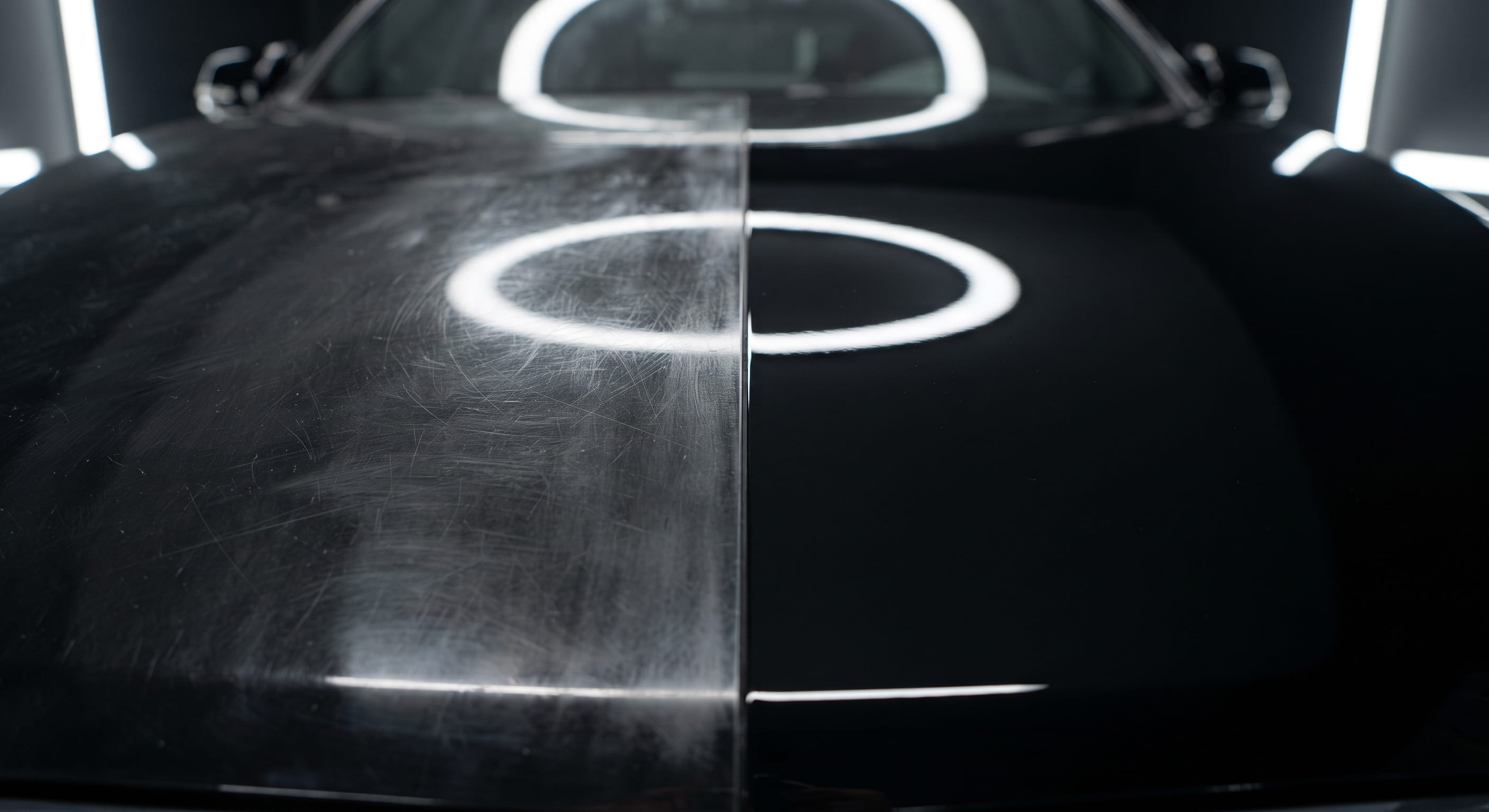 Paint correction close-up gloss finish