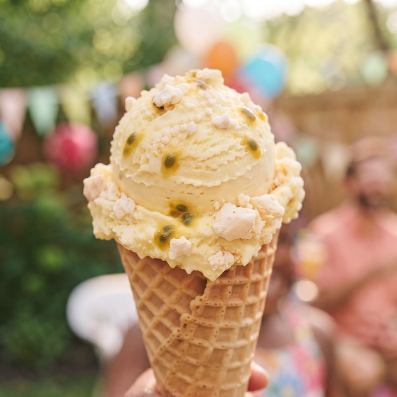 Passionfruit Pavlova scoop