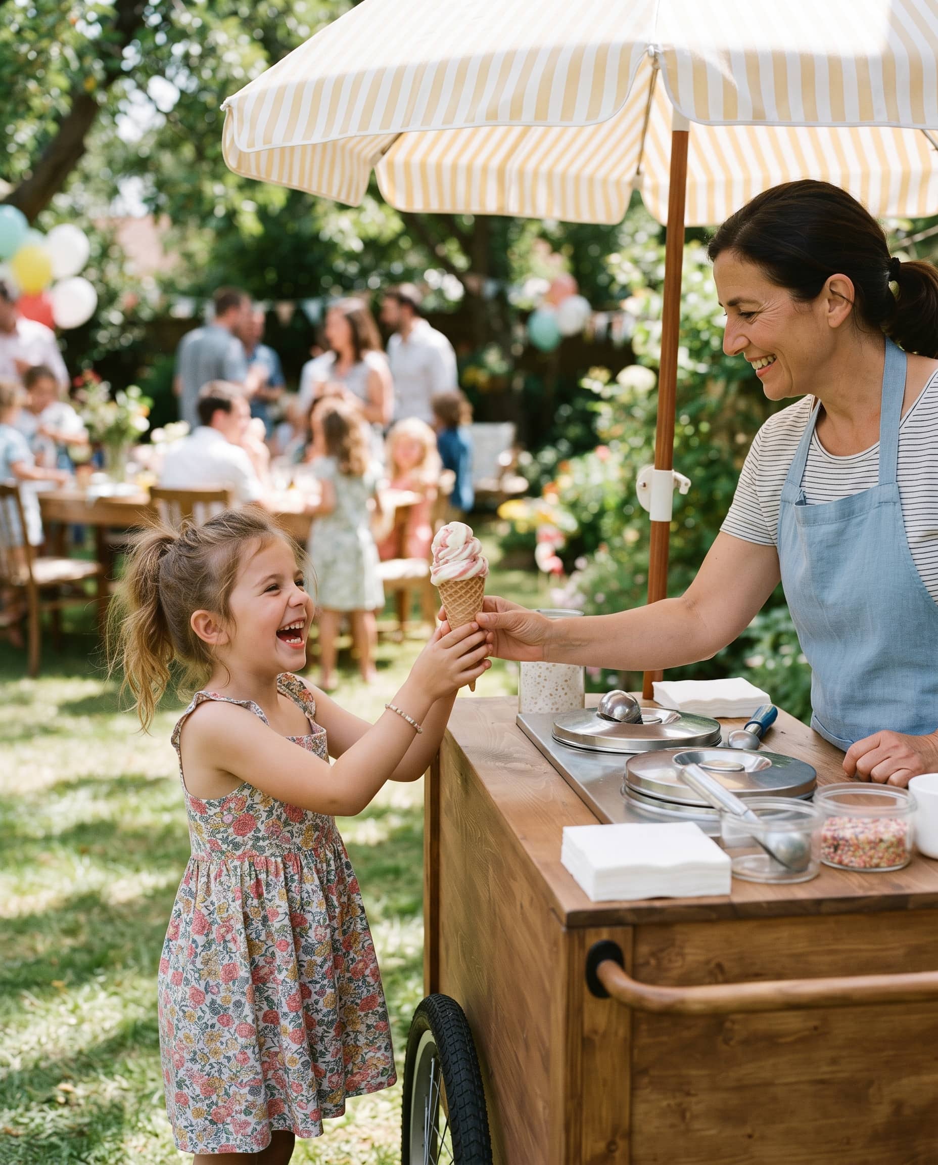 Sundae Social cart in action at a backyard party